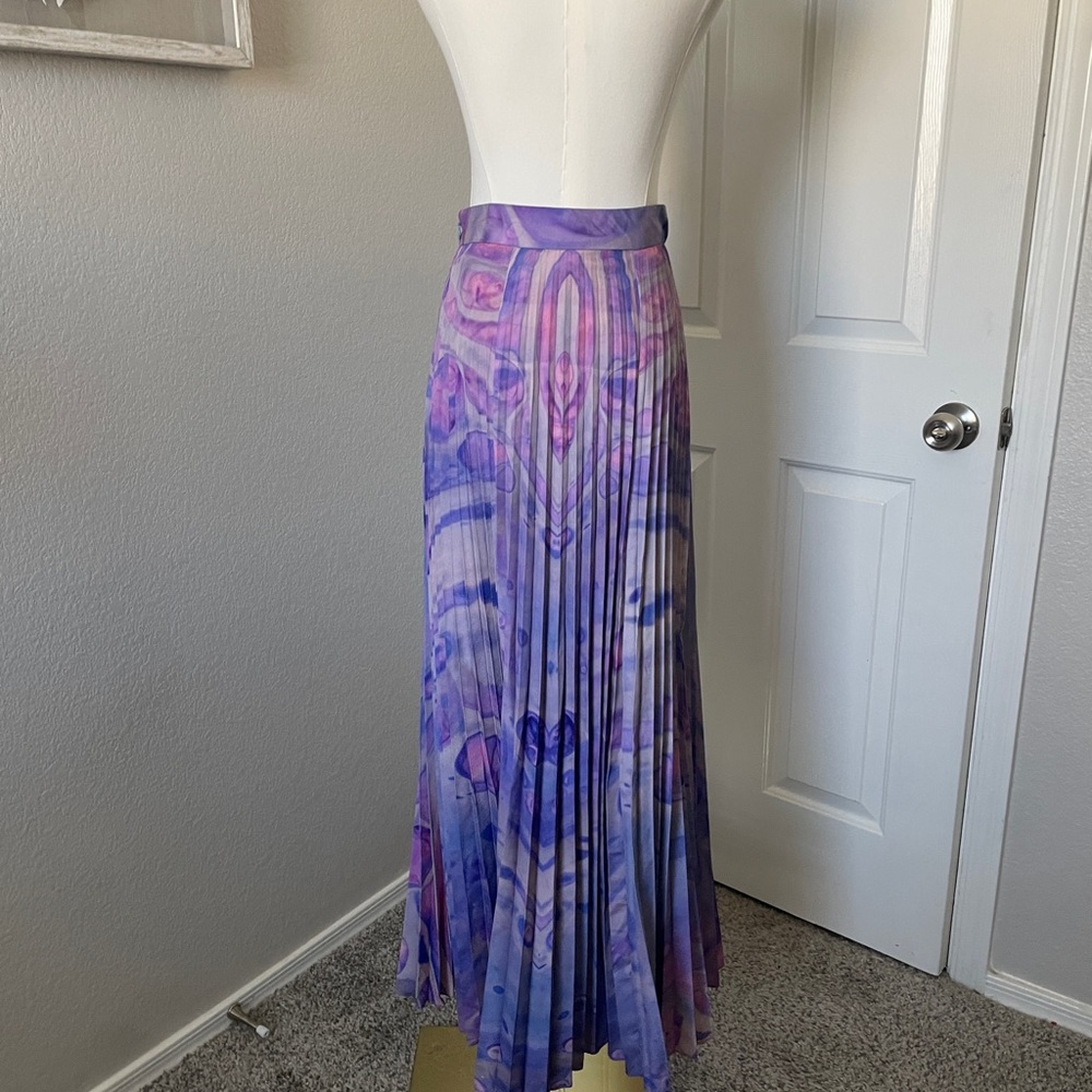Anthropologie Purple Pleated Skirt - Picture 5 of 5